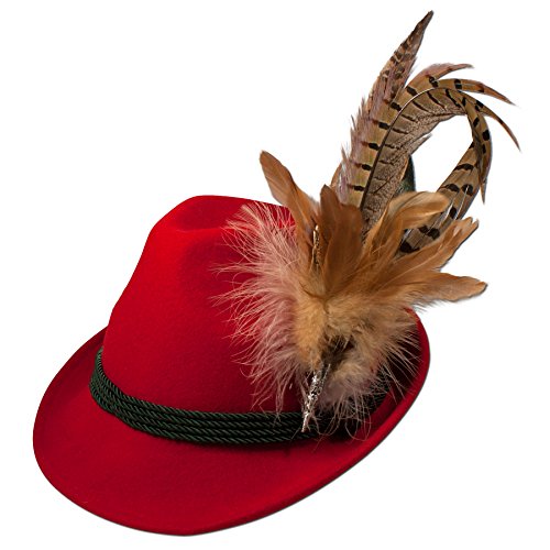 Alpenflüstern Trachtenhut mit Fasanenfeder Detail