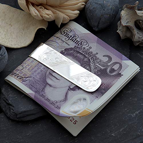Sterling Silber Geldklammer mit Gravur