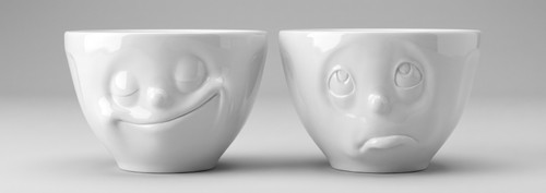 Porzellan-Schälchen mit Gesichtern