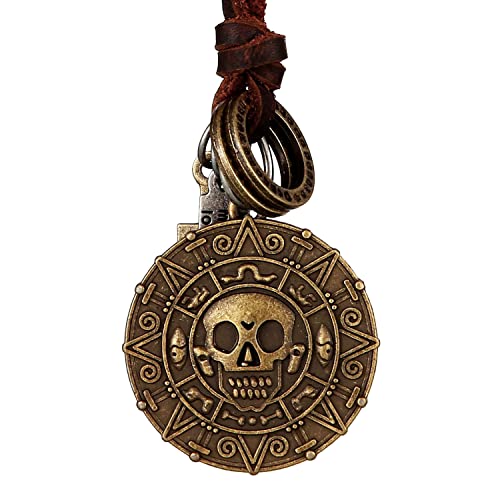 Azteken-Medaillon mit Totenkopf Detail