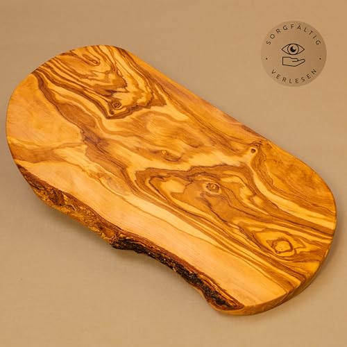 Olivenholz-Schneidebrett mit Naturkante