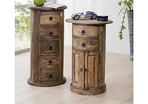 Leeds Säulenkommode aus Sheesham-Massivholz