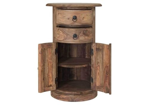 Leeds Säulenkommode aus Sheesham-Massivholz Detail