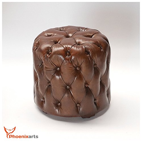 Chesterfield Lederhocker Detail