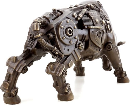 Steampunk Bronze-Stier von Martin Klein Detail