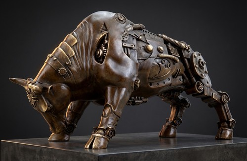 Steampunk Bronze-Stier von Martin Klein