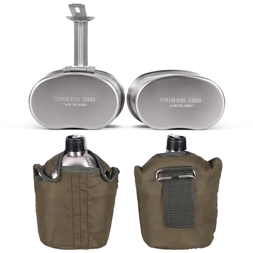Goetland Edelstahl-Feldflasche mit Kochbecher Detail