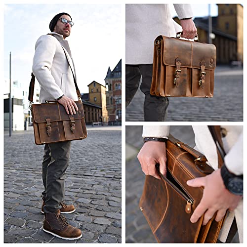 Corno d'Oro Büffelleder-Aktentasche Detail