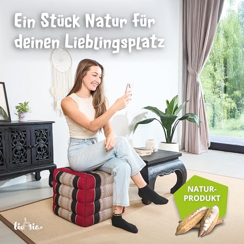 Thailändischer Sitzwürfel aus Kapok Detail