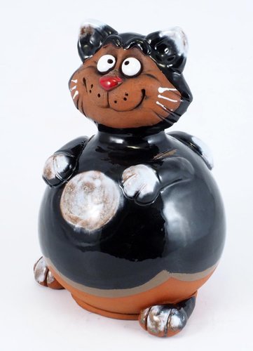 Niedliche Keramik-Katze Detail