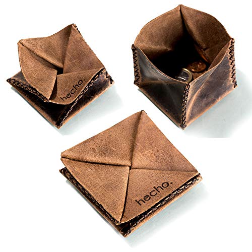 Origami-Münzbeutel aus Pull-Up Leder