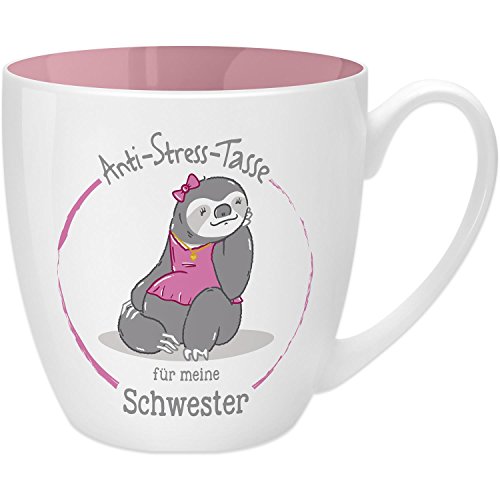 Anti-Stress-Tasse mit Faultier-Motiv Detail