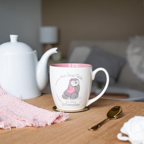 Anti-Stress-Tasse mit Faultier-Motiv