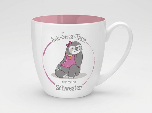 Anti-Stress-Tasse mit Faultier-Motiv