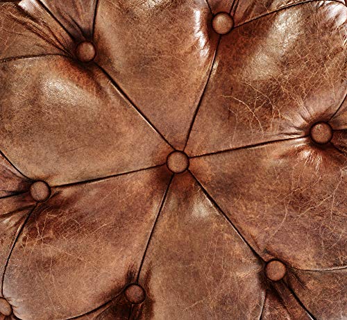 Chesterfield Leder-Ottoman Detail