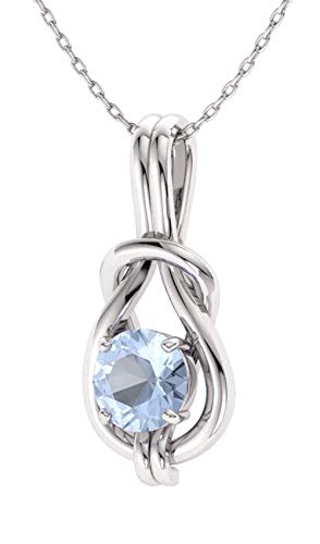 Aquamarin-Solitär mit Infinity-Knoten