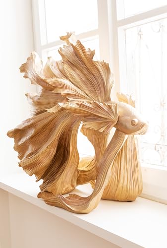 Betta Fish Skulptur in Gold
