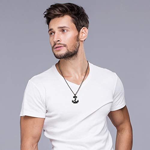 Maritimer Anker-Anhänger aus schwarzem Edelstahl