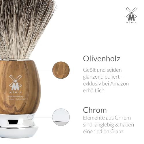 MÜHLE Vivo Rasierpinsel aus Olivenholz Detail