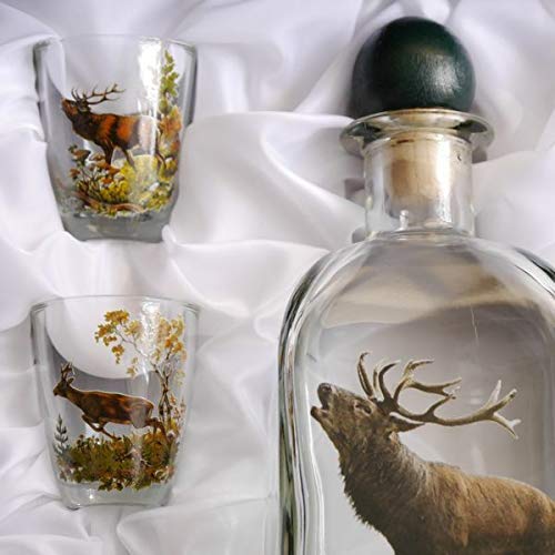 Jagdliches Schnaps-Set mit Wildmotiven