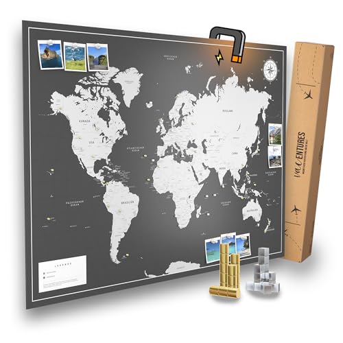 Magnetische Weltkarte Dark Edition Detail