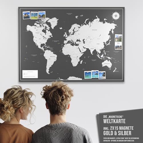 Magnetische Weltkarte Dark Edition
