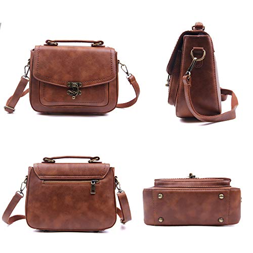 Vintage Umhängetasche aus veganem Leder Detail