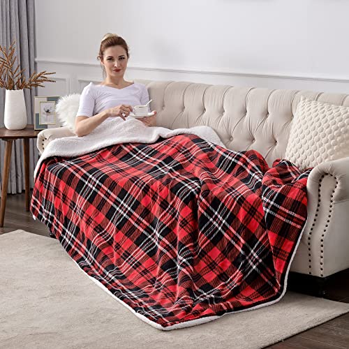 Sherpa-Fleecedecke im Schottenkaro