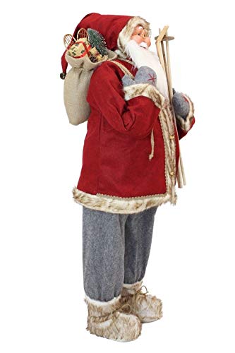Lebensgroßer Nikolaus mit Ski Detail
