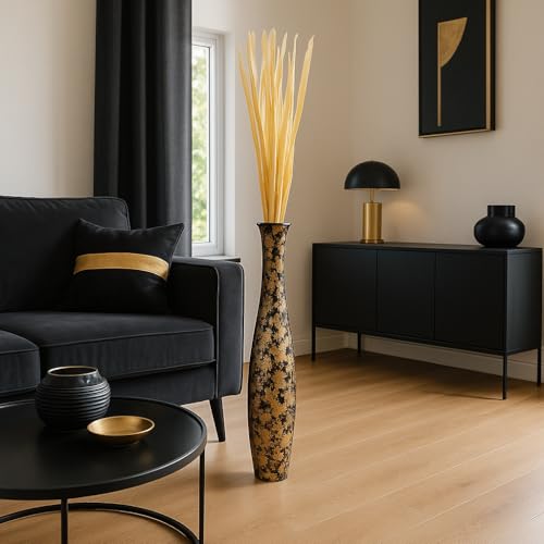 Leewadee Bodenvase aus Mangoholz