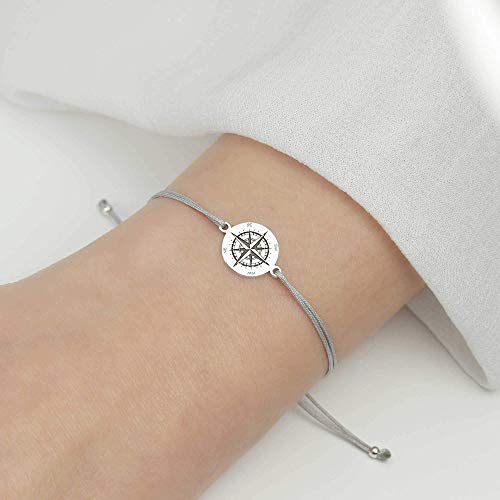 Kompass-Armband aus 925er Silber