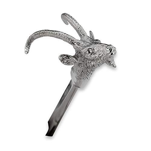 Brieföffner Steinbock aus poliertem Edelstahl Detail