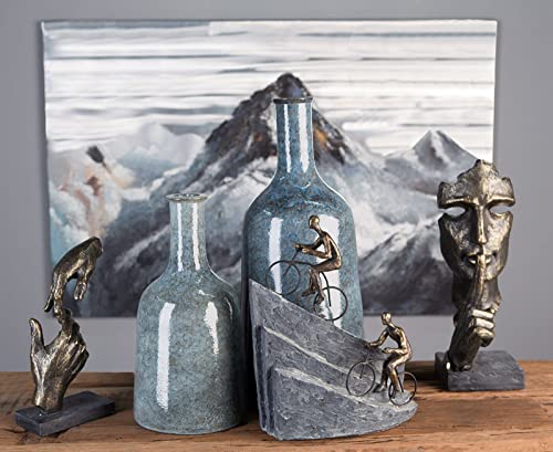 Radfahrer-Skulptur aus Bronze und Stein