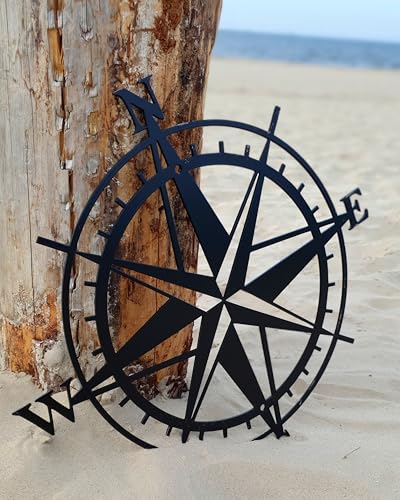 Kompass-Wandskulptur aus Metall