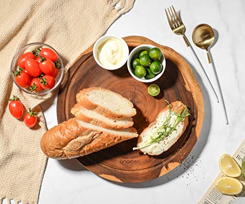 Akazienholz-Schneidebrett mit natürlicher Baumkante Detail