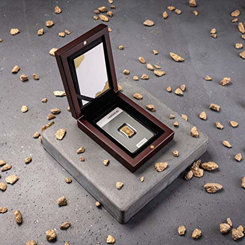 Goldbarren Heraeus in Mahagoni-Schatulle