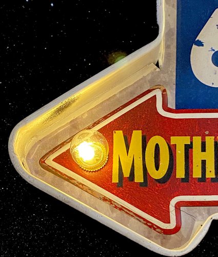 Route 66 Vintage-Leuchtschild Detail