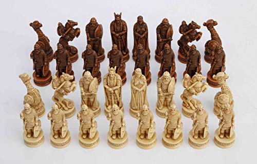 Wikinger-Schachfiguren aus Kunstharz Detail