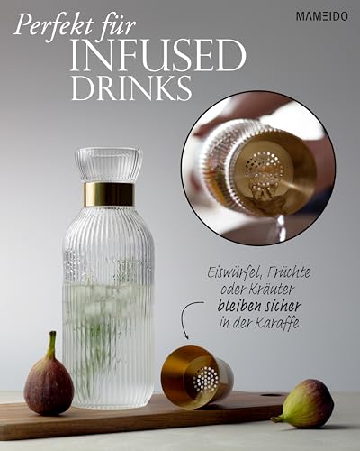 Glaskaraffe mit Goldakzenten Detail