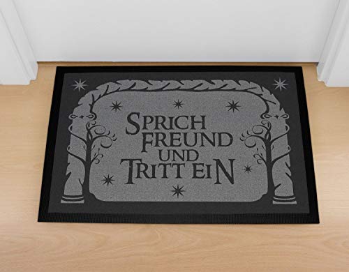 Literarische Fußmatte *Sprich Freund und tritt ein* Detail