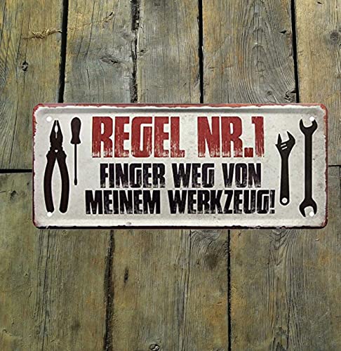 Vintage-Blechschild für die Werkstatt