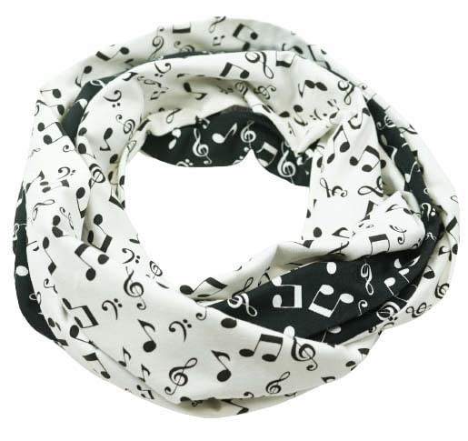 Loop-Schal mit Notenprint Detail