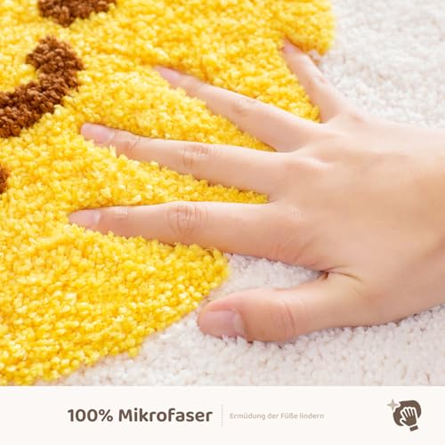 Spiegelei-Badematte aus Mikrofaser Detail