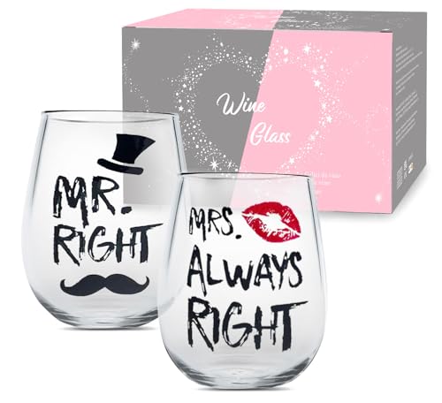 Mr. Right & Mrs. Always Right Gläser Detail