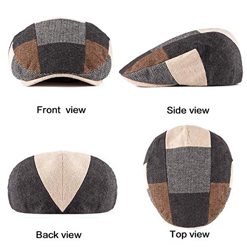 Patchwork Newsboy Cap aus Tweed Detail