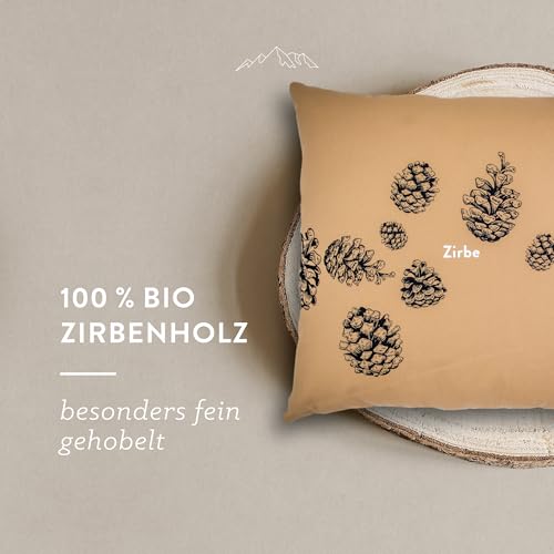 Bio-Zirbenkissen mit Zirbenspänen Detail