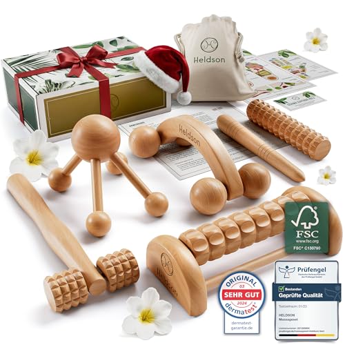 Massage-Set aus Naturholz Detail
