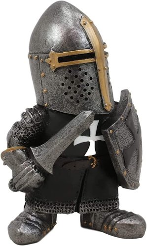 Mittelalterlicher Ritter-Gartenzwerg Detail