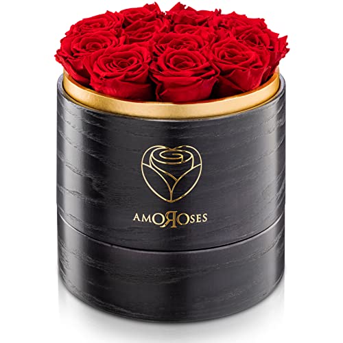 Infinity-Rosen in Holz-Hutschachtel