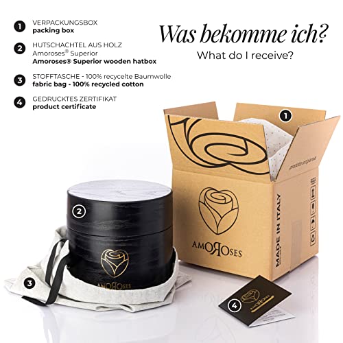 Infinity-Rosen in Holz-Hutschachtel Detail